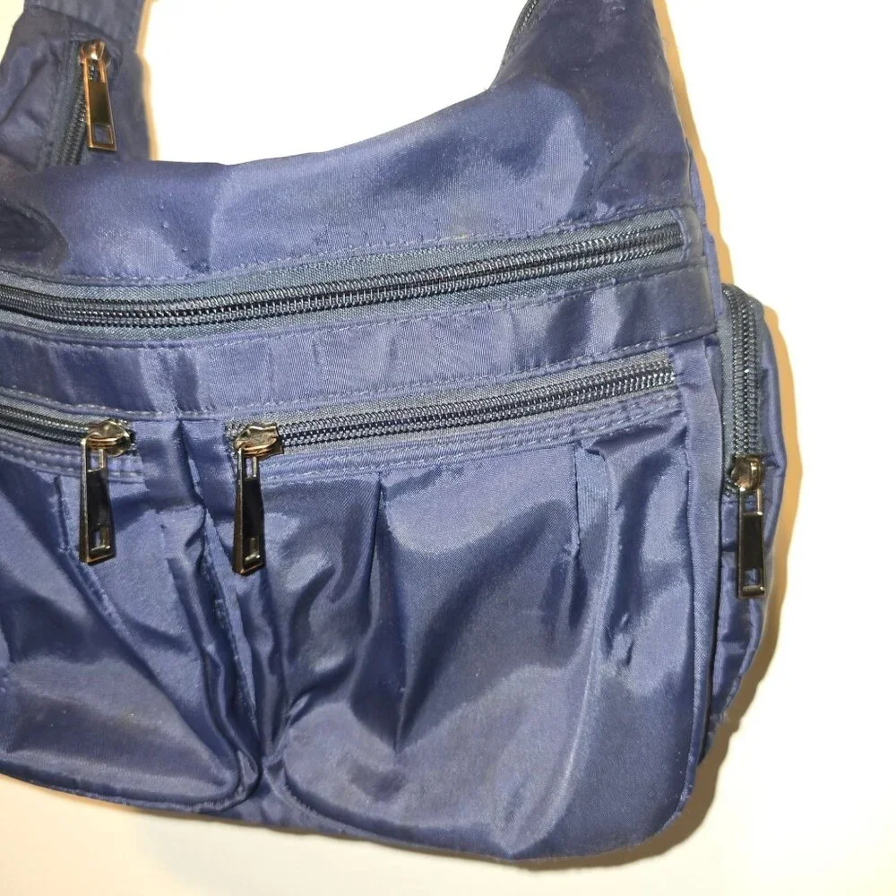Vintage 90s Volganik Rock Multi Pocket Nylon Washable Travelers Crossbody Bag - Picture 5 of 9